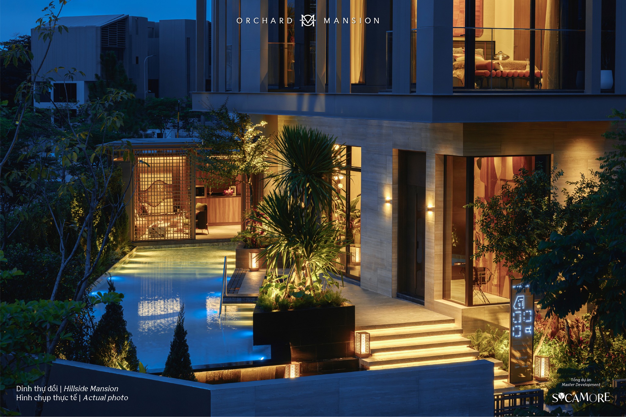Dinh thự đồi về đêm tại Orchard Mansion