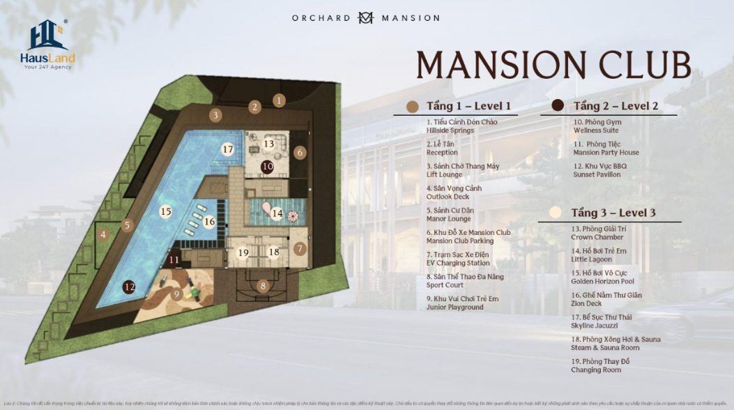 Mansion Club Orchard Mansion – Không gian tiện ích nội khu dành cho cư dân