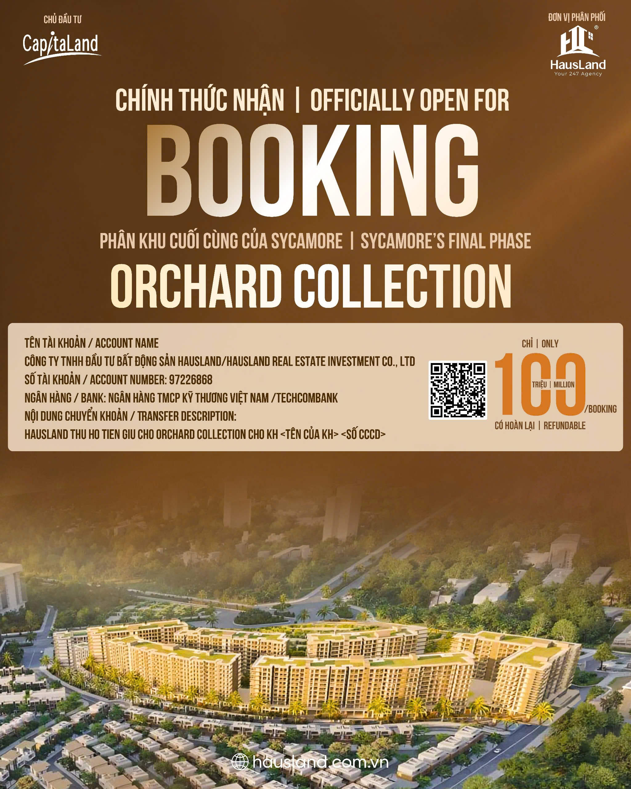 Chính thức nhận Booking Phân khu cuối cùng tại Sycamore | Orchard Collection